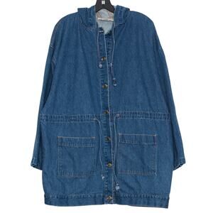 Vintage Cotton Express Jacket Denim Barn Chore Coat Cottage Workwear Blue Small
